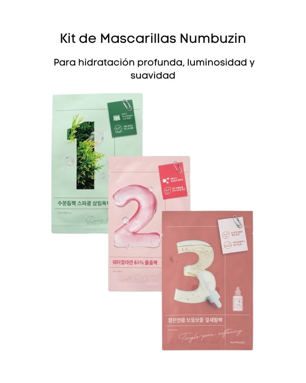 Kit Numbuzin Best Sellers: Mascarillas No. 1, No. 2 y No. 3
